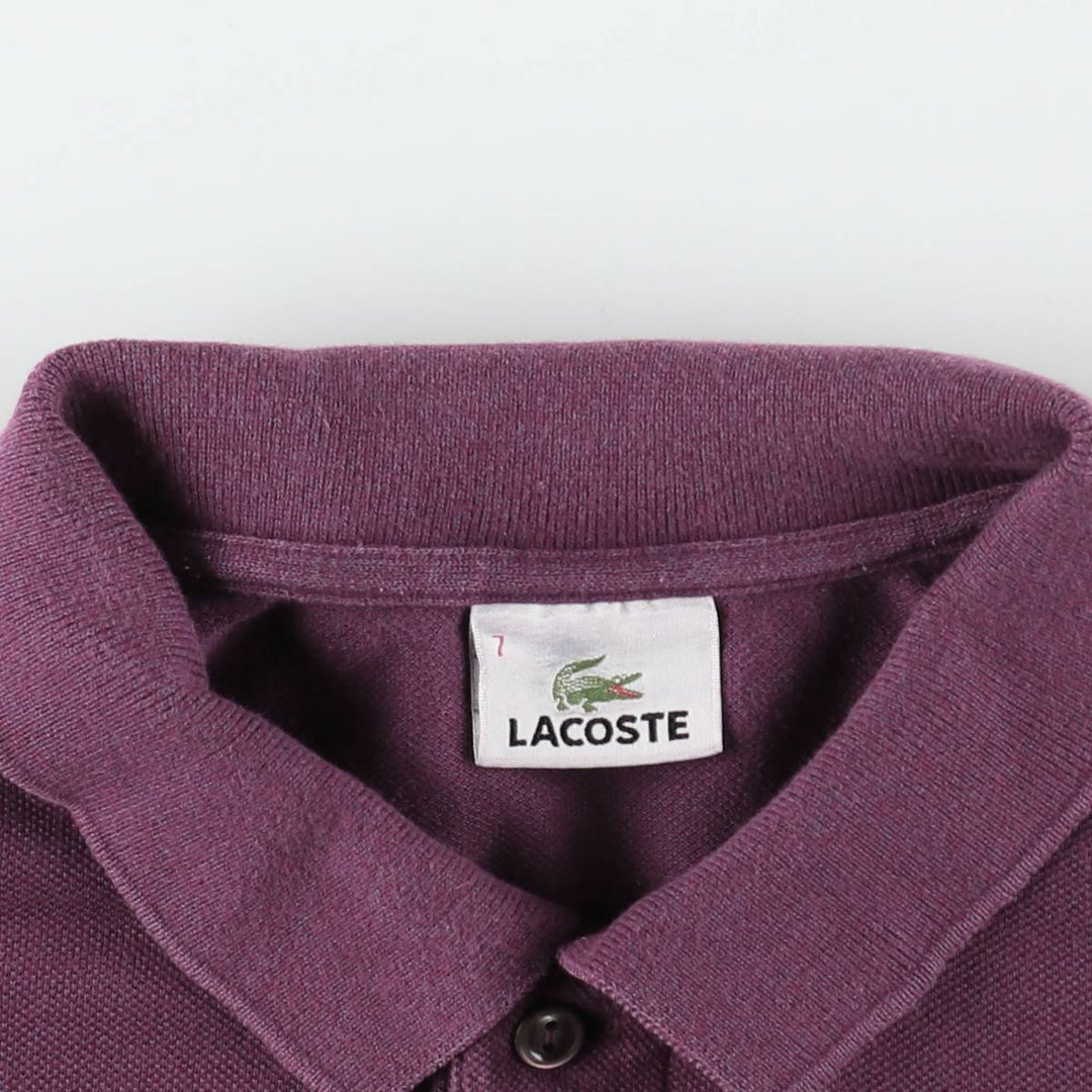 Lacoste LACOSTE Short Sleeve Polo Shirt No. 7 Men's XXL cotton Purple type red-purple Vintage Second Hand