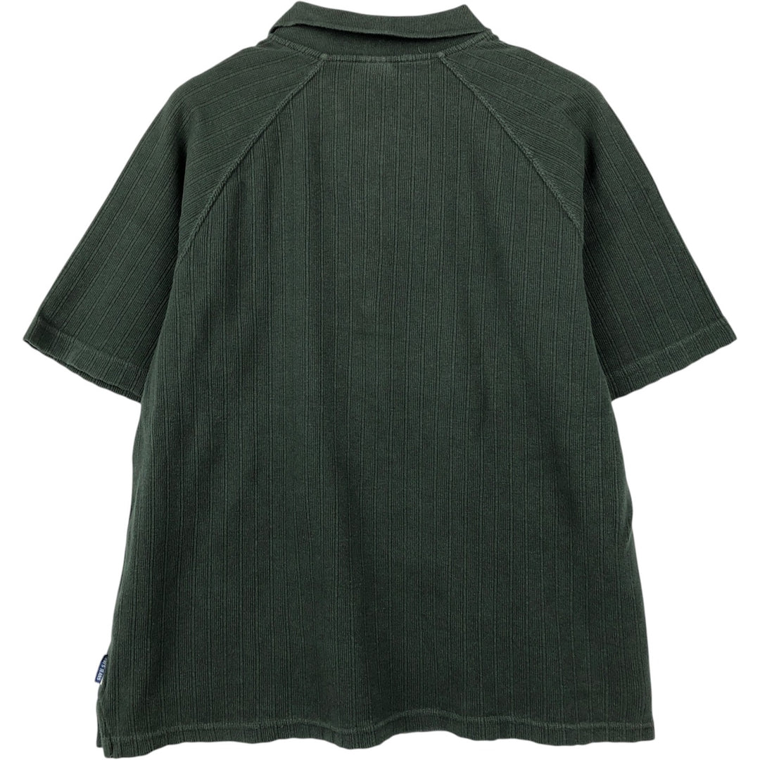 Levi's Half-Zip Short-Sleeve Polo Shirt, Men's Size L (approx.) cotton Green type dark green Vintage Second Hand