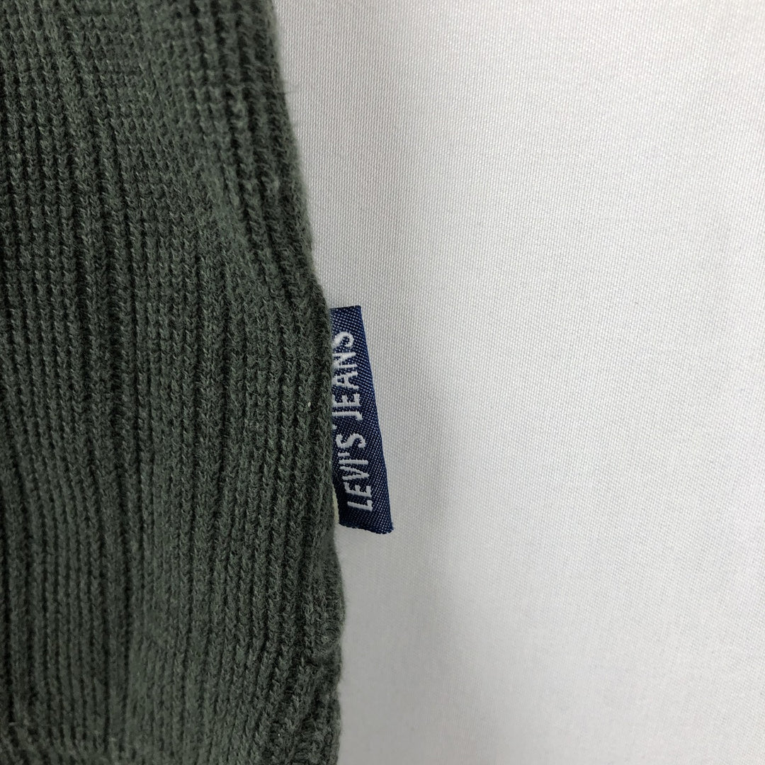 Levi's Half-Zip Short-Sleeve Polo Shirt, Men's Size L (approx.) cotton Green type dark green Vintage Second Hand