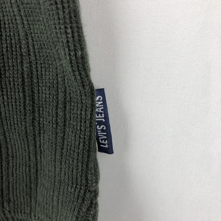 Levi's Half-Zip Short-Sleeve Polo Shirt, Men's Size L (approx.) cotton Green type dark green Vintage Second Hand