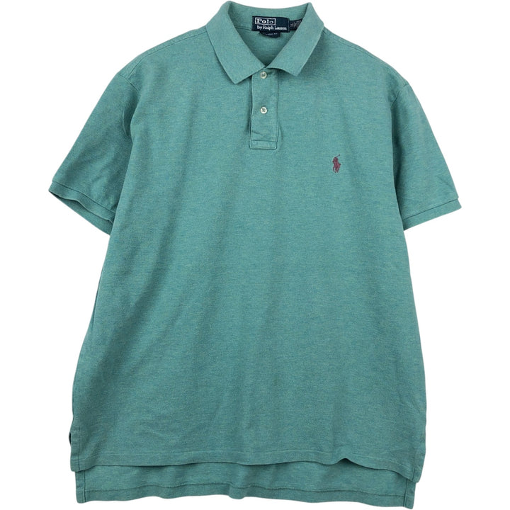 Ralph Lauren POLO by Ralph Lauren CUSTOM FIT short sleeve polo shirt, men's XL size cotton Blue type light blue Vintage Second Hand
