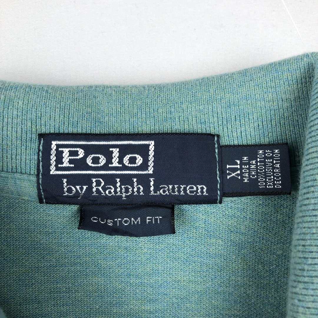 Ralph Lauren POLO by Ralph Lauren CUSTOM FIT short sleeve polo shirt, men's XL size cotton Blue type light blue Vintage Second Hand
