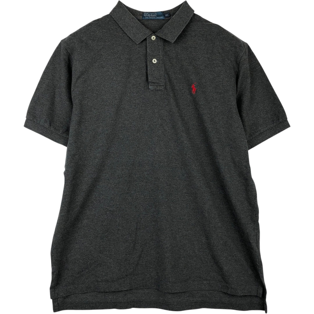 Ralph Lauren POLO by Ralph Lauren short sleeve polo shirt, men's XL size cotton Charcoal Vintage Second Hand