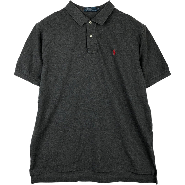 Ralph Lauren POLO by Ralph Lauren short sleeve polo shirt, men's XL size cotton Charcoal Vintage Second Hand