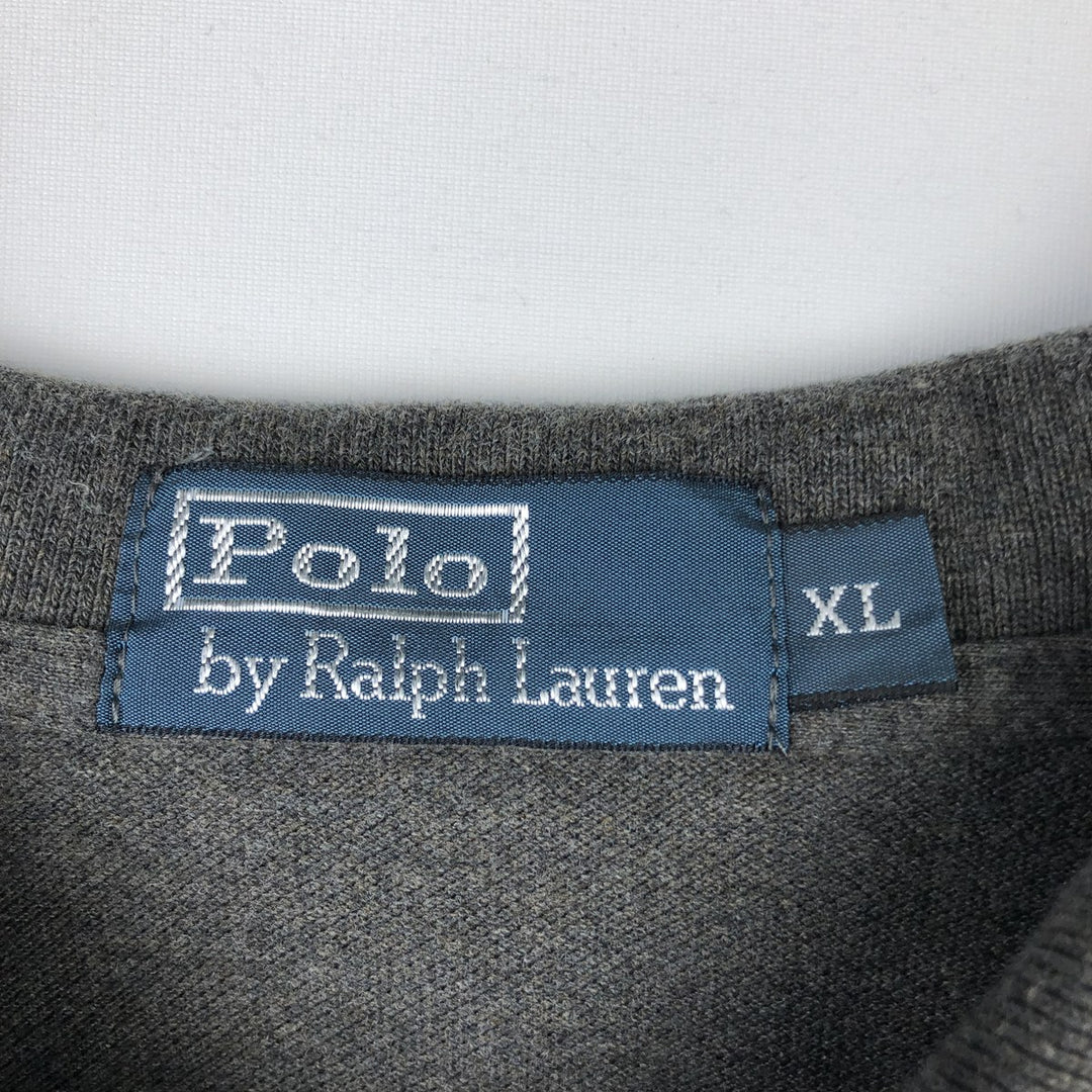 Ralph Lauren POLO by Ralph Lauren short sleeve polo shirt, men's XL size cotton Charcoal Vintage Second Hand
