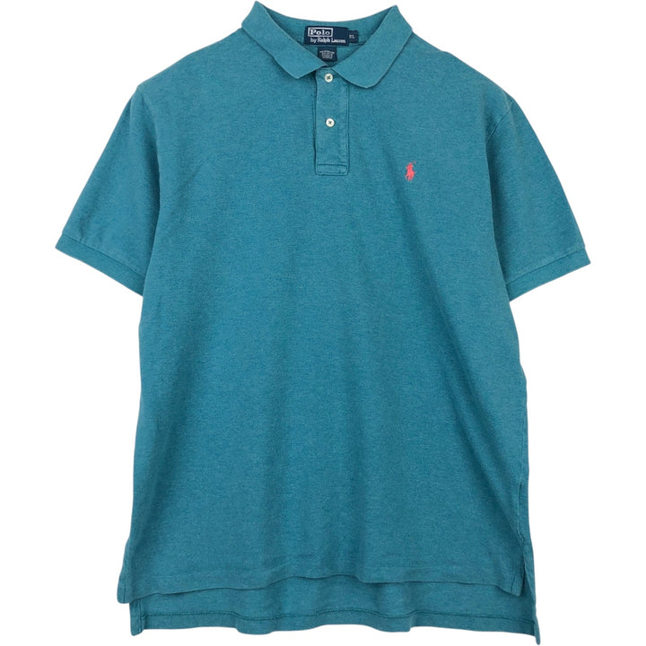 Ralph Lauren POLO by Ralph Lauren short sleeve polo shirt, men's XL size cotton Blue type light blue Vintage Second Hand