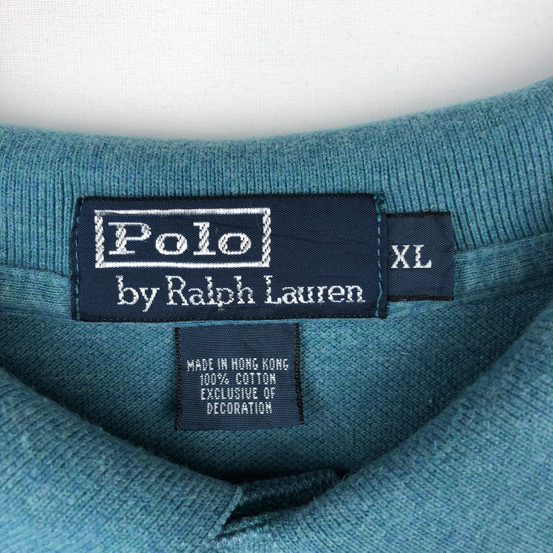 Ralph Lauren POLO by Ralph Lauren short sleeve polo shirt, men's XL size cotton Blue type light blue Vintage Second Hand