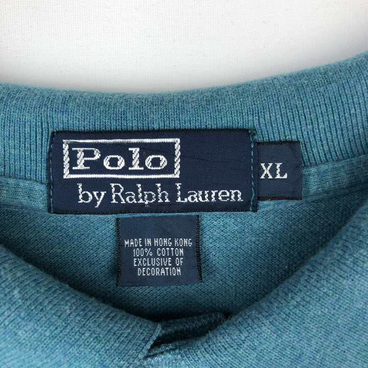 Ralph Lauren POLO by Ralph Lauren short sleeve polo shirt, men's XL size cotton Blue type light blue Vintage Second Hand