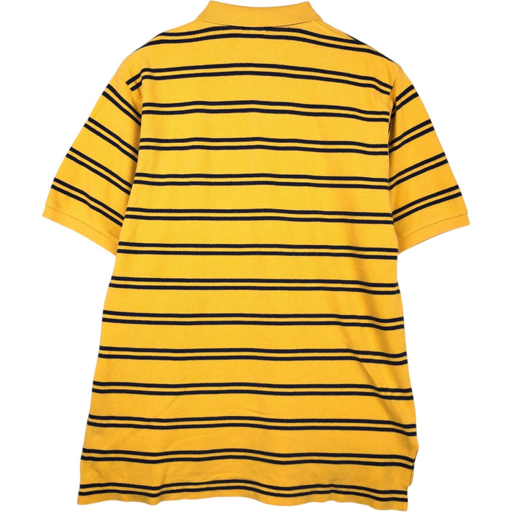 Ralph Lauren POLO by Ralph Lauren short sleeve striped polo shirt, men's XL size cotton orange type Vintage Second Hand