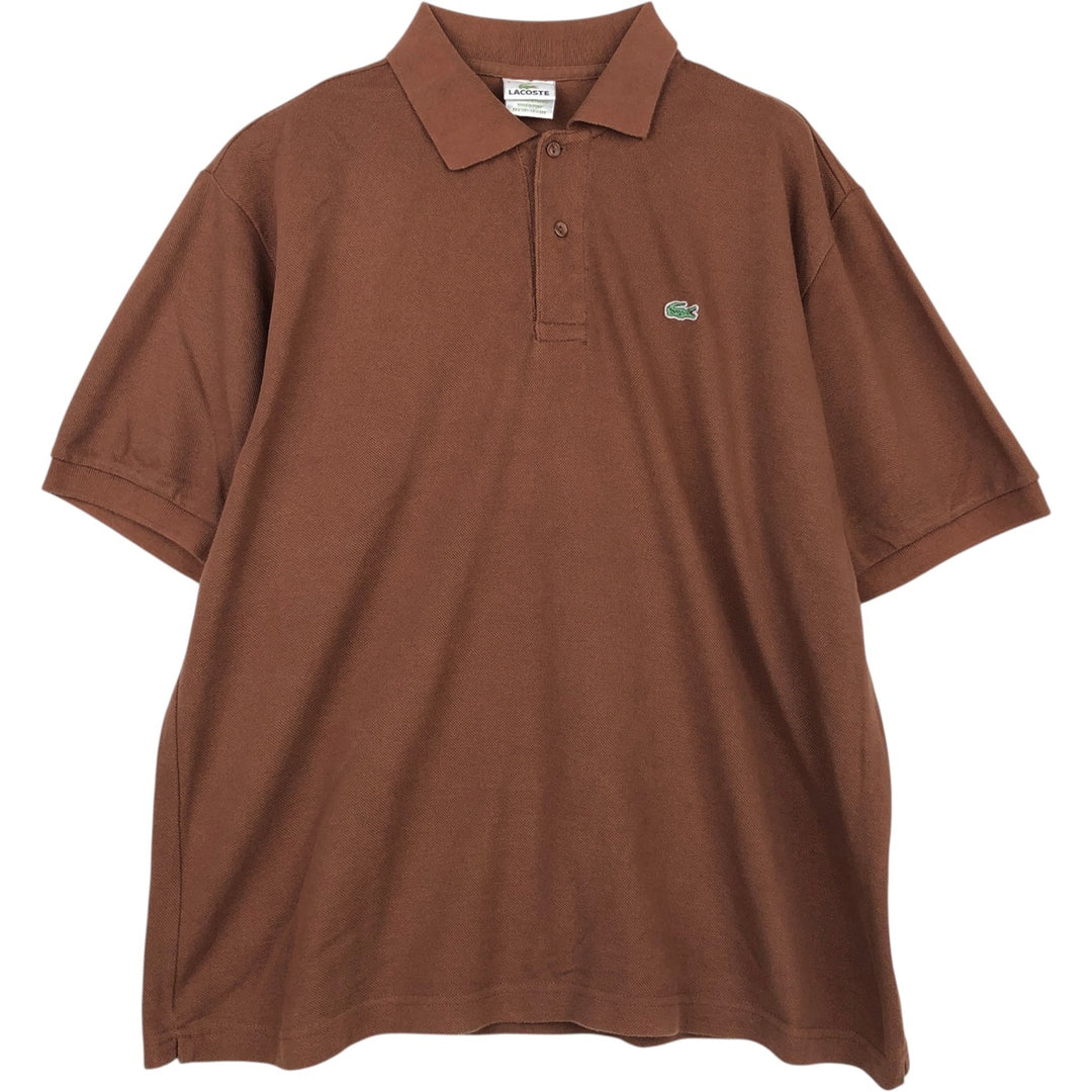 Lacoste LACOSTE French design short sleeve polo shirt No. 7 Men's XXL equivalent cotton brown type Vintage Second Hand