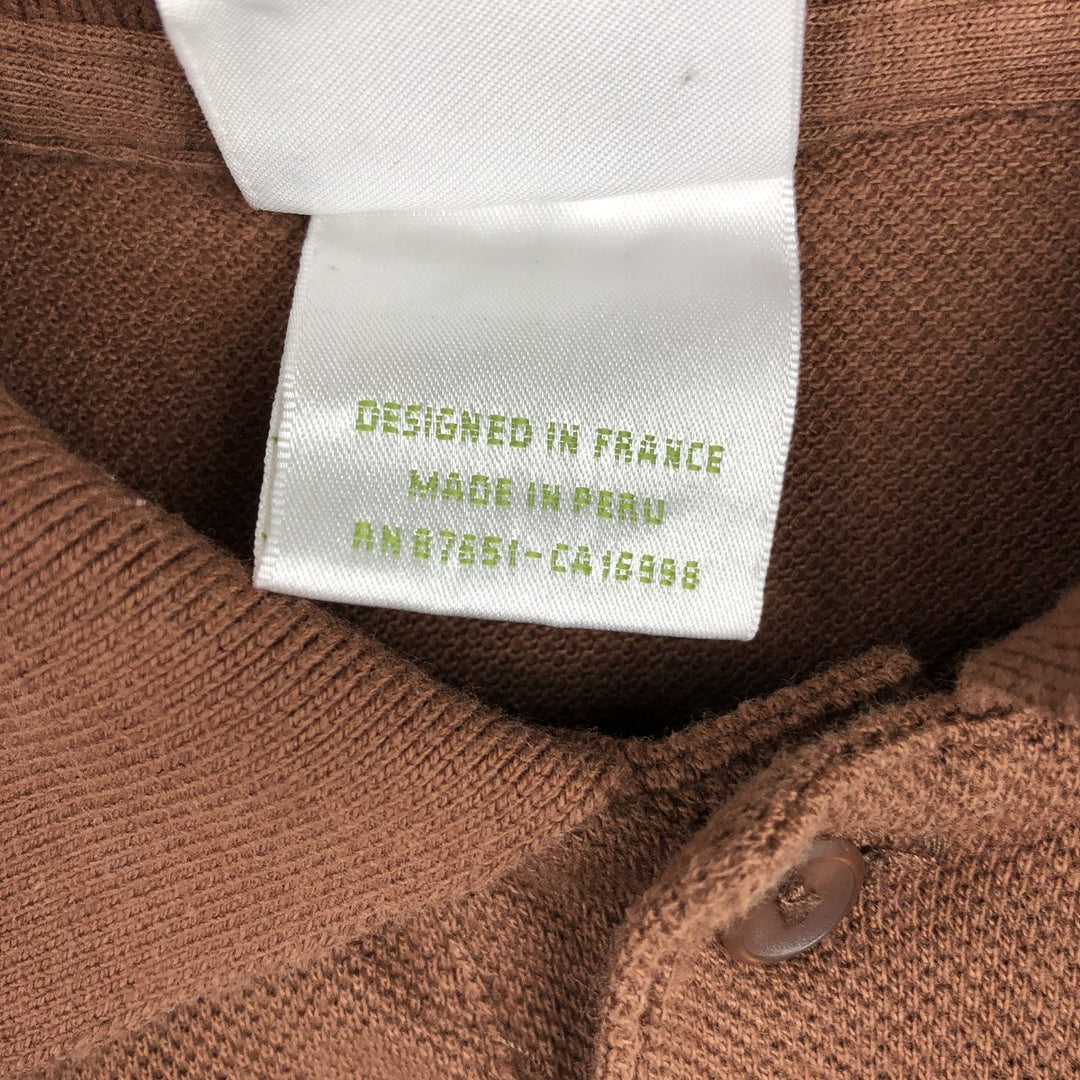 Lacoste LACOSTE French design short sleeve polo shirt No. 7 Men's XXL equivalent cotton brown type Vintage Second Hand