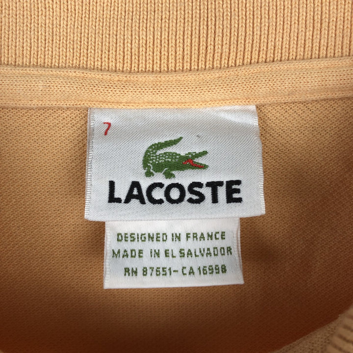 Lacoste LACOSTE French design short sleeve polo shirt No. 7 Men's XXL equivalent cotton orange type Vintage Second Hand