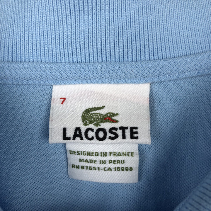 Lacoste LACOSTE French design short sleeve polo shirt No. 7 Men's XXL equivalent cotton Blue type light blue Vintage Second Hand