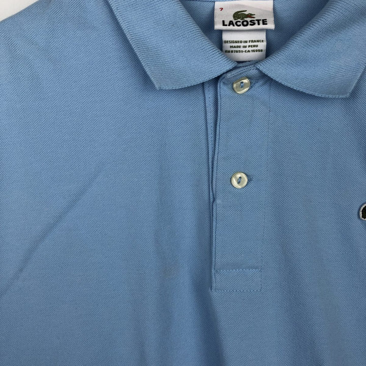 Lacoste LACOSTE French design short sleeve polo shirt No. 7 Men's XXL equivalent cotton Blue type light blue Vintage Second Hand