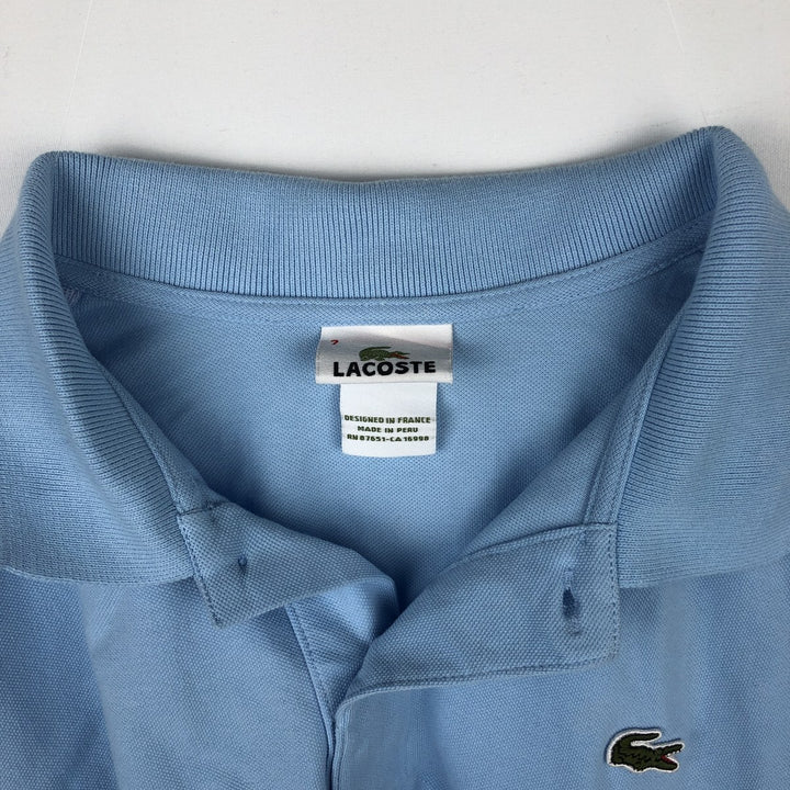 Lacoste LACOSTE French design short sleeve polo shirt No. 7 Men's XXL equivalent cotton Blue type light blue Vintage Second Hand