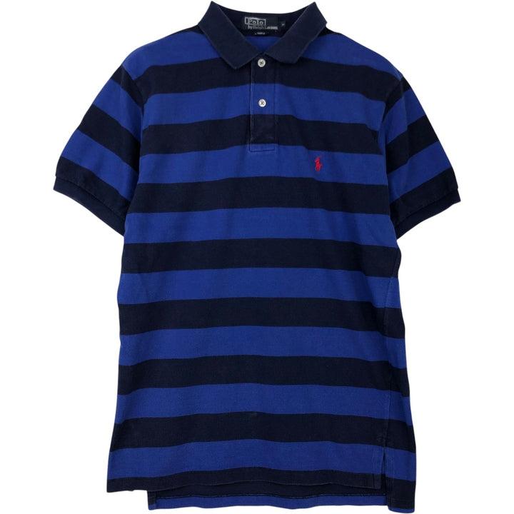 Ralph Lauren POLO by Ralph Lauren short sleeve striped polo shirt, men's size M cotton blue type Vintage Second Hand