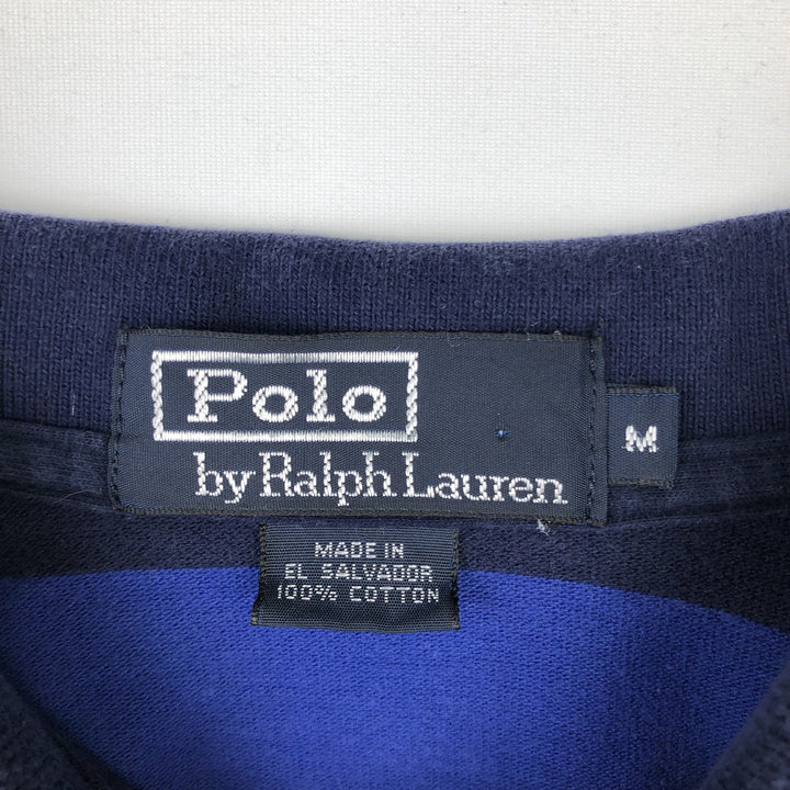 Ralph Lauren POLO by Ralph Lauren short sleeve striped polo shirt, men's size M cotton blue type Vintage Second Hand