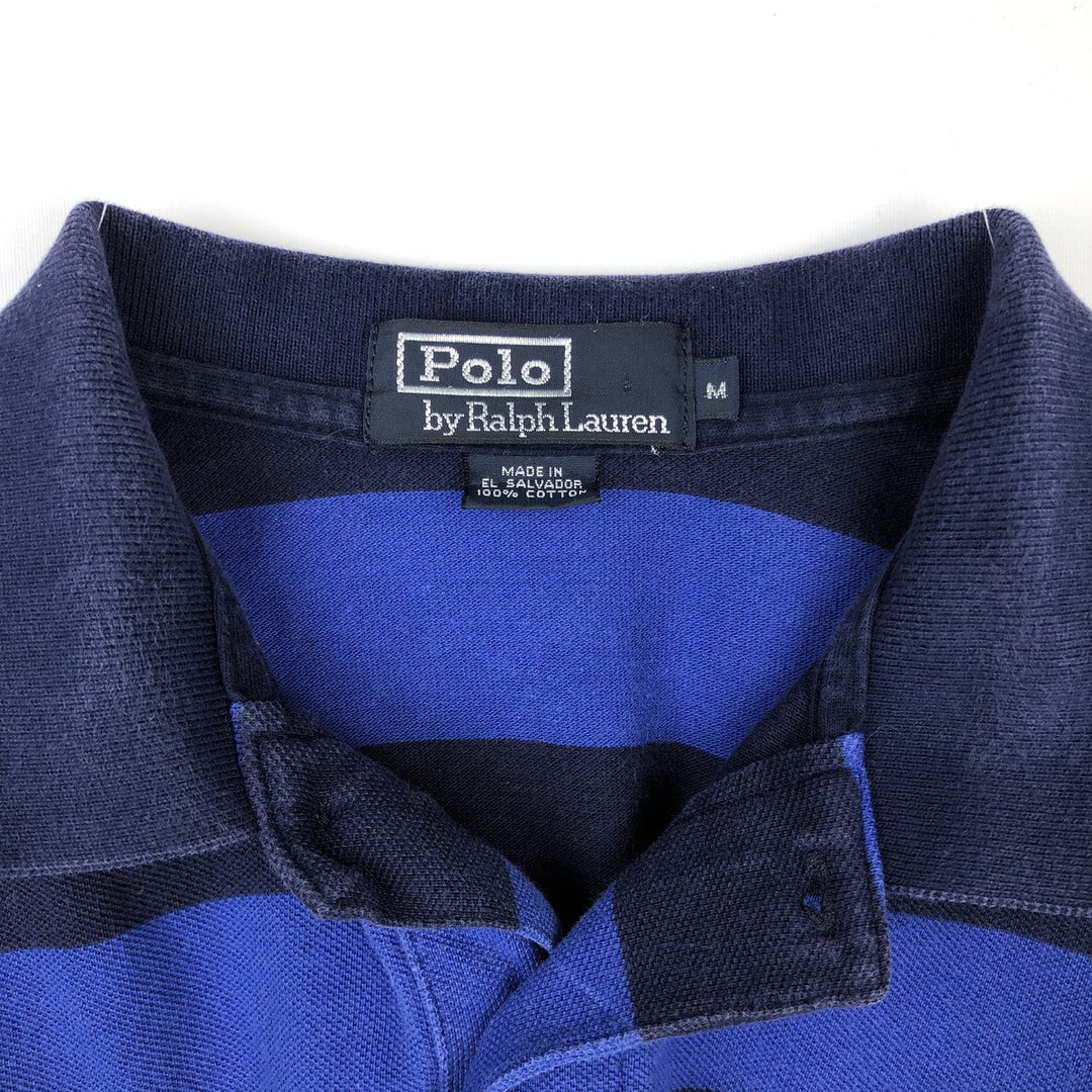 Ralph Lauren POLO by Ralph Lauren short sleeve striped polo shirt, men's size M cotton blue type Vintage Second Hand