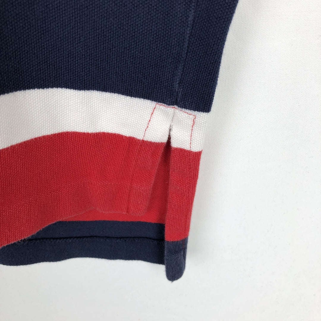 Ralph Lauren POLO by Ralph Lauren Multi-border short sleeve striped polo shirt Men's size L cotton red type Vintage Second Hand