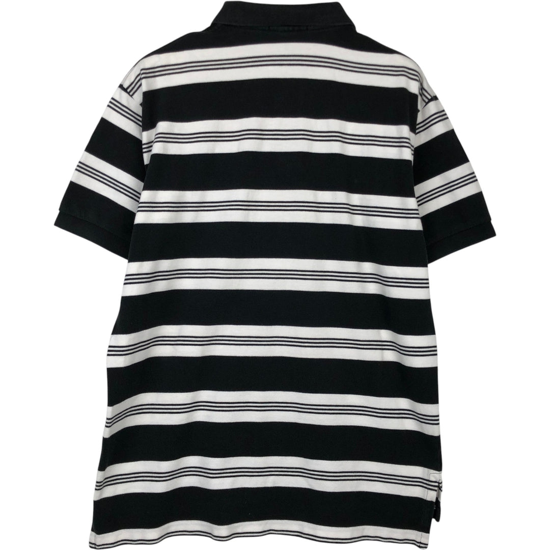 Ralph Lauren POLO by Ralph Lauren short sleeve striped polo shirt, men's size L cotton black type Vintage Second Hand