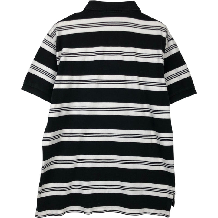 Ralph Lauren POLO by Ralph Lauren short sleeve striped polo shirt, men's size L cotton black type Vintage Second Hand