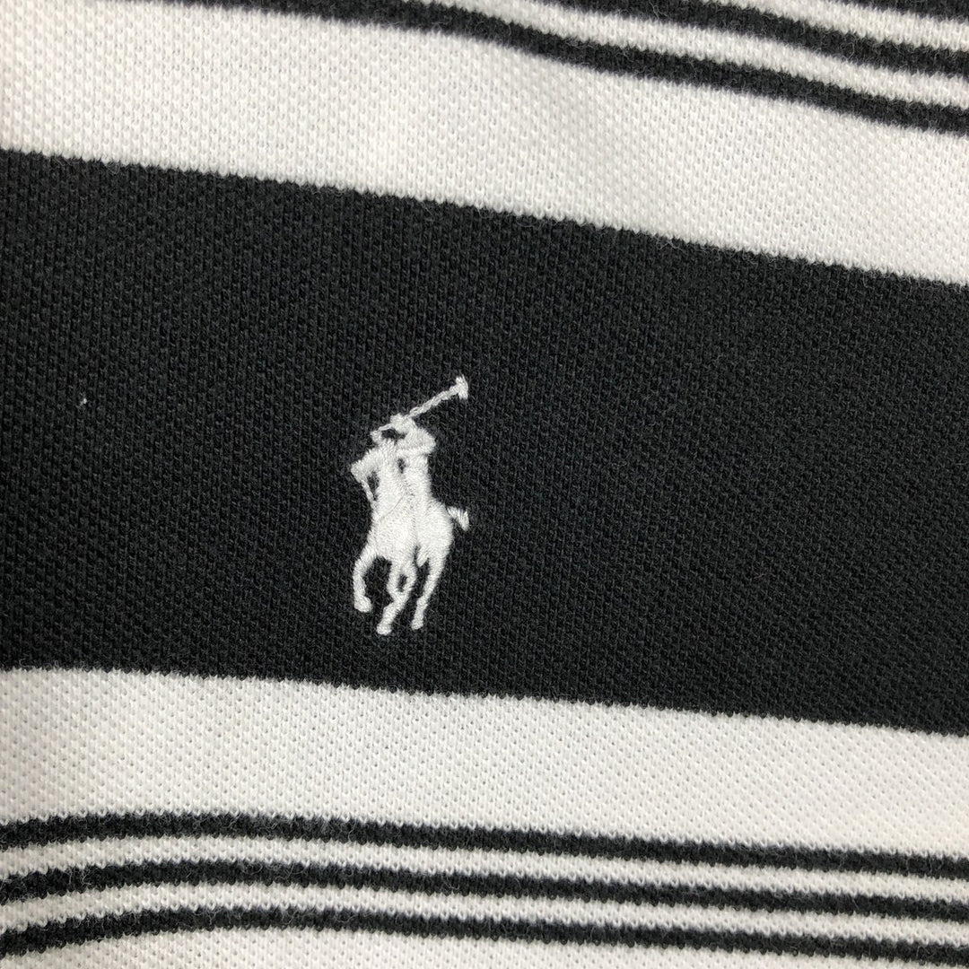 Ralph Lauren POLO by Ralph Lauren short sleeve striped polo shirt, men's size L cotton black type Vintage Second Hand