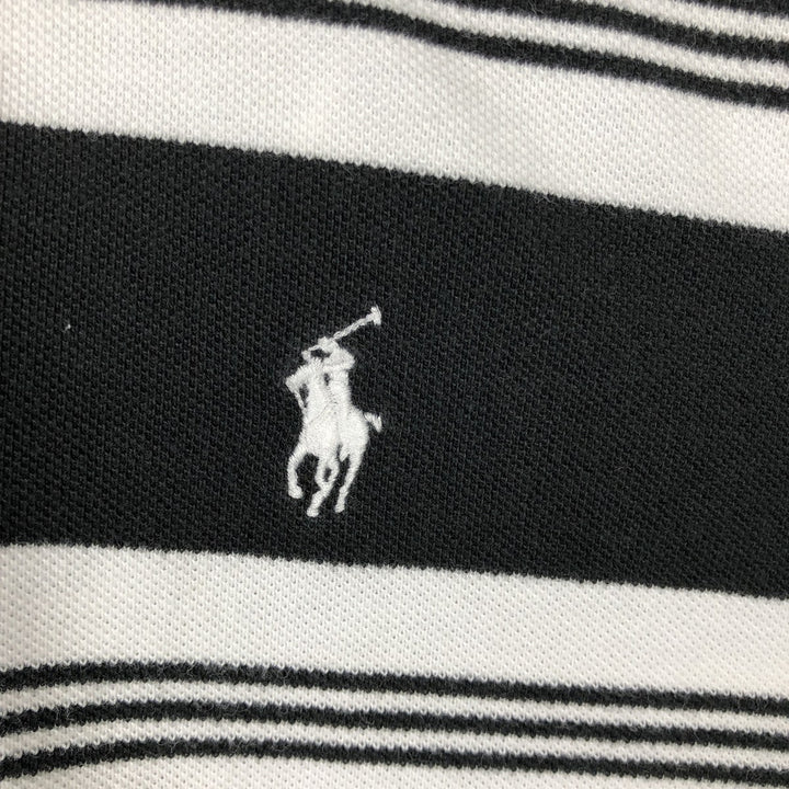 Ralph Lauren POLO by Ralph Lauren short sleeve striped polo shirt, men's size L cotton black type Vintage Second Hand
