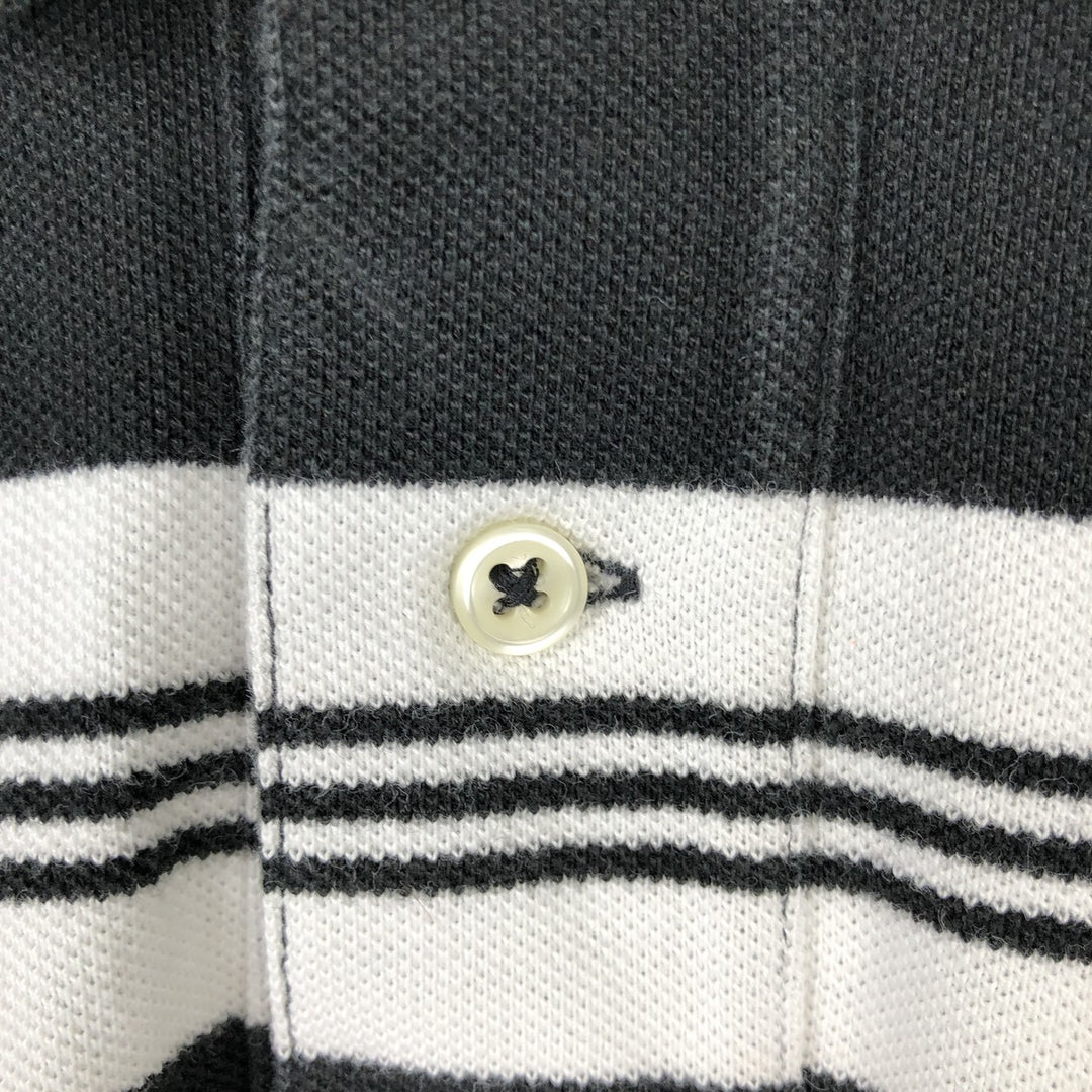 Ralph Lauren POLO by Ralph Lauren short sleeve striped polo shirt, men's size L cotton black type Vintage Second Hand