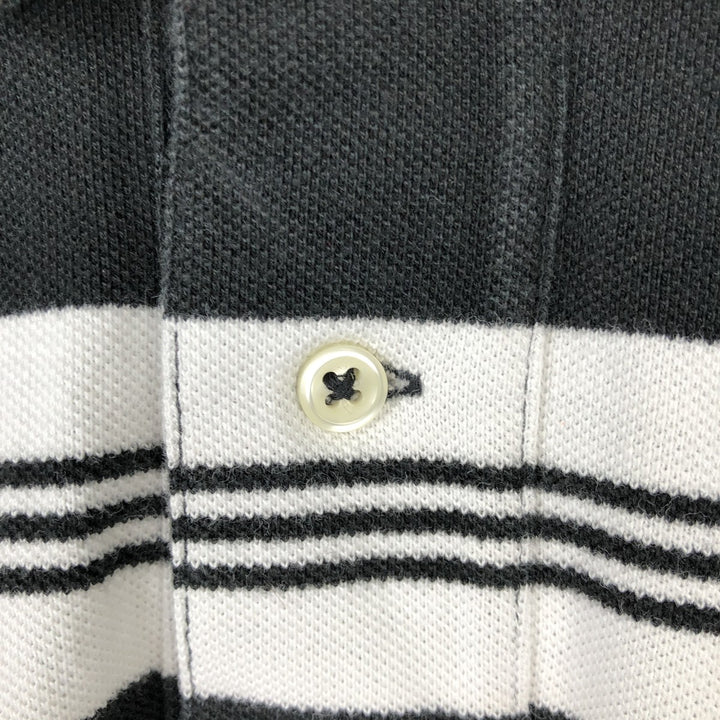 Ralph Lauren POLO by Ralph Lauren short sleeve striped polo shirt, men's size L cotton black type Vintage Second Hand