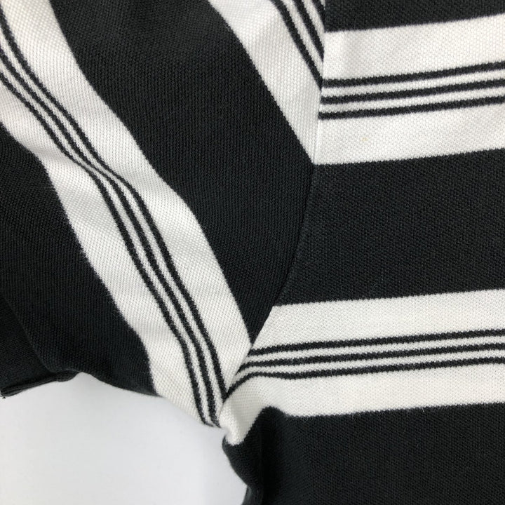 Ralph Lauren POLO by Ralph Lauren short sleeve striped polo shirt, men's size L cotton black type Vintage Second Hand
