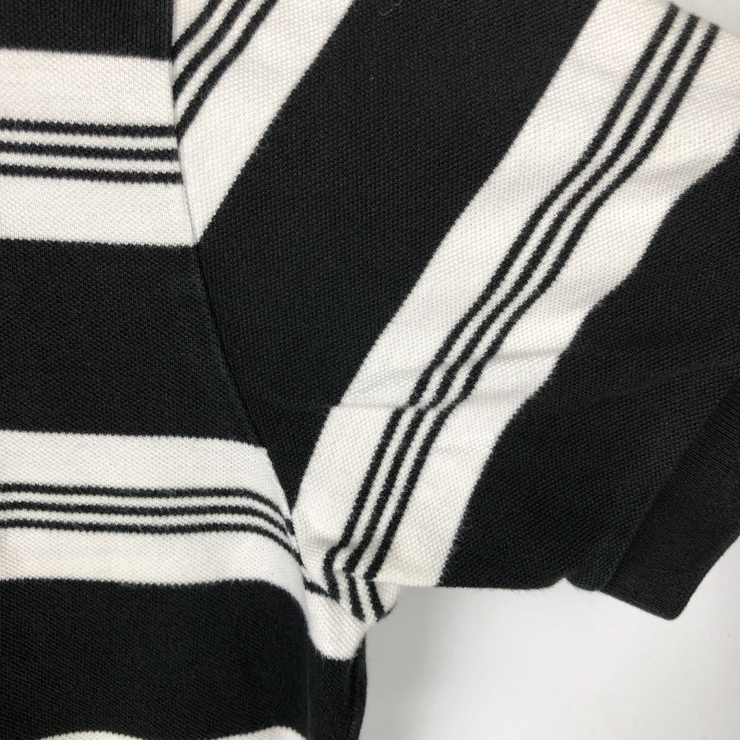 Ralph Lauren POLO by Ralph Lauren short sleeve striped polo shirt, men's size L cotton black type Vintage Second Hand