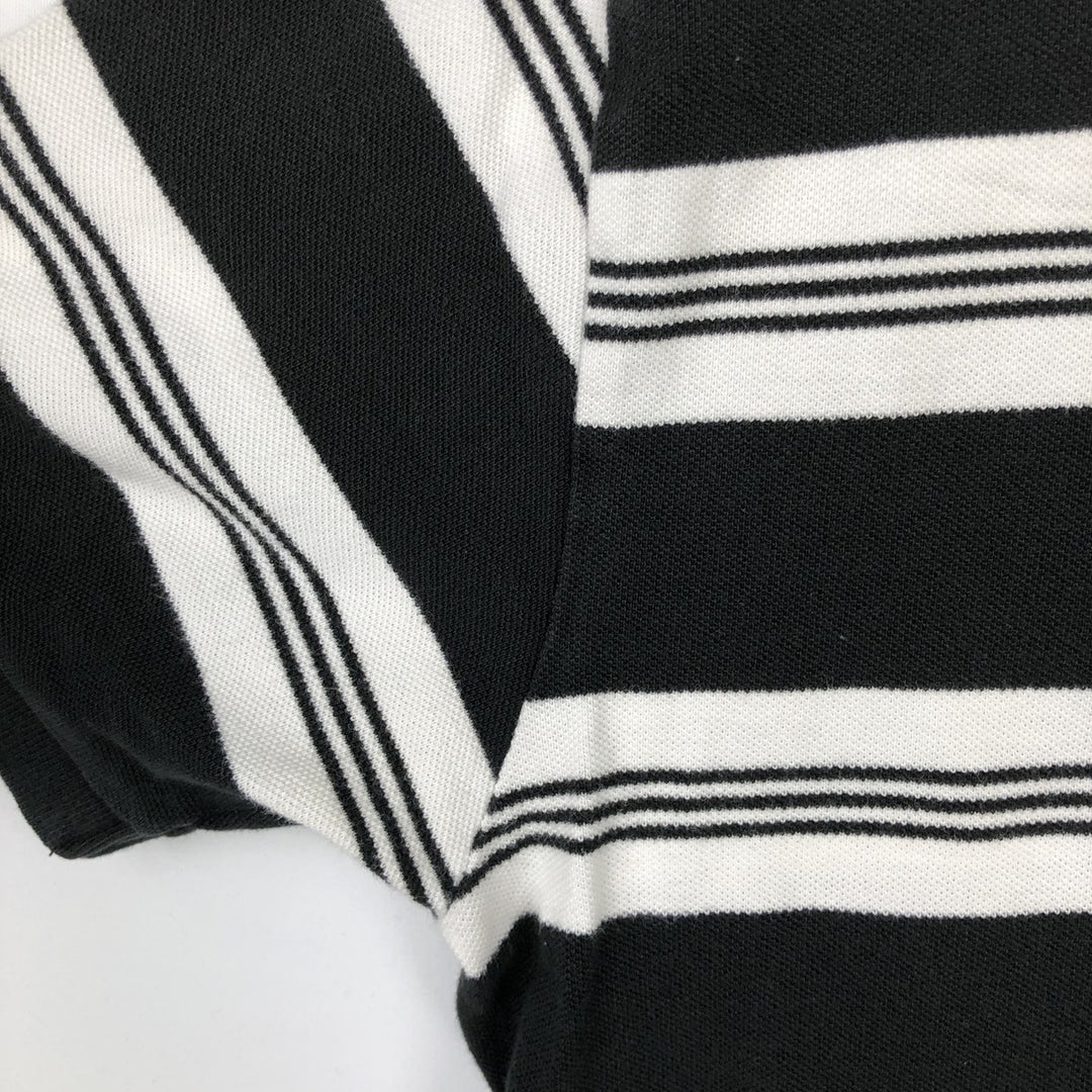 Ralph Lauren POLO by Ralph Lauren short sleeve striped polo shirt, men's size L cotton black type Vintage Second Hand