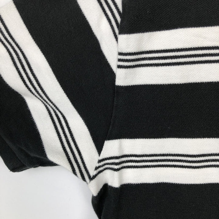 Ralph Lauren POLO by Ralph Lauren short sleeve striped polo shirt, men's size L cotton black type Vintage Second Hand