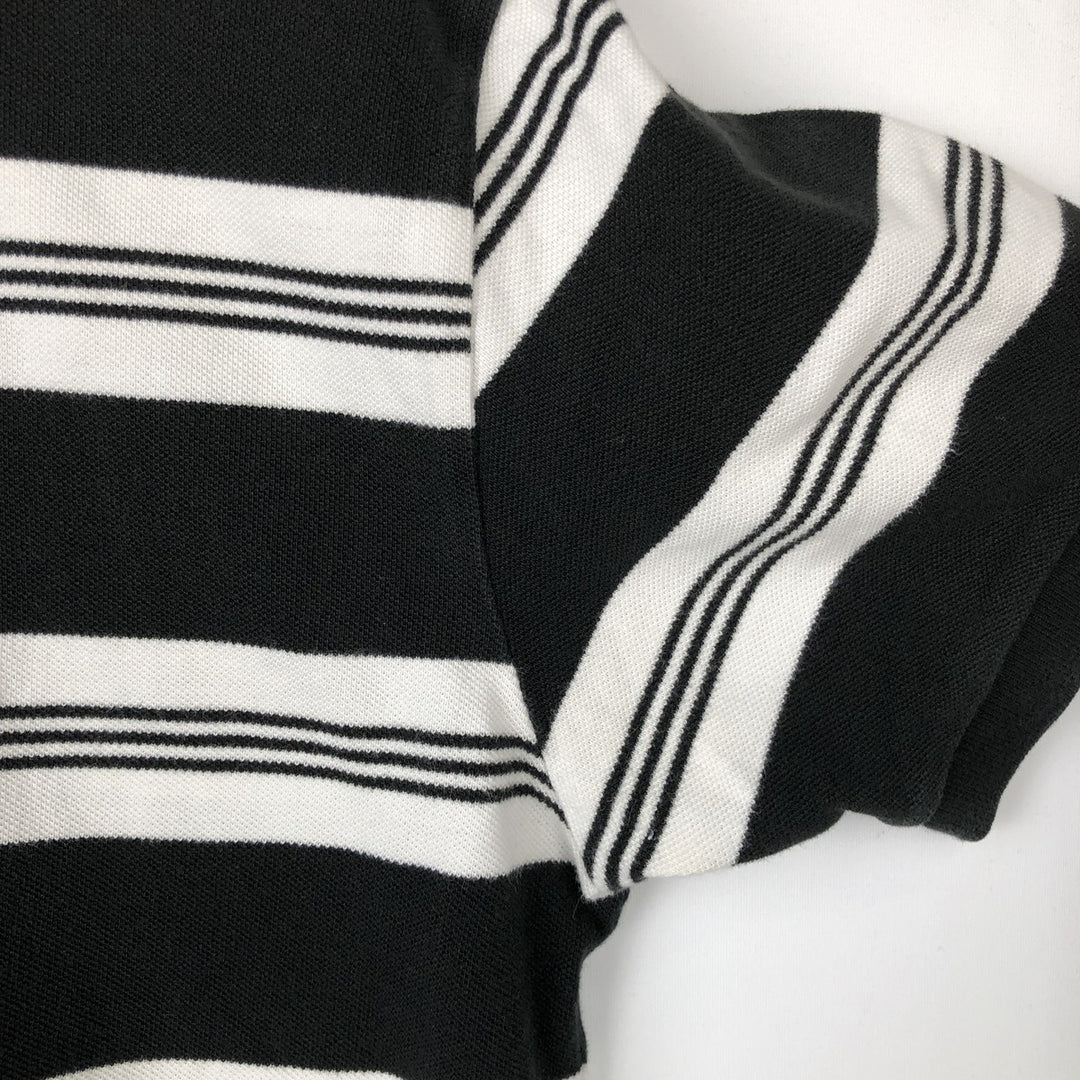 Ralph Lauren POLO by Ralph Lauren short sleeve striped polo shirt, men's size L cotton black type Vintage Second Hand