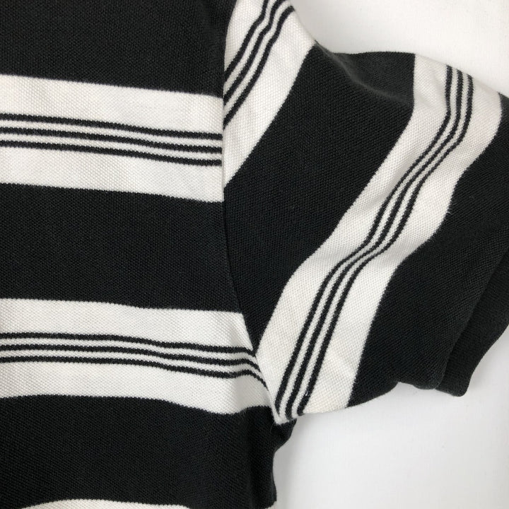 Ralph Lauren POLO by Ralph Lauren short sleeve striped polo shirt, men's size L cotton black type Vintage Second Hand