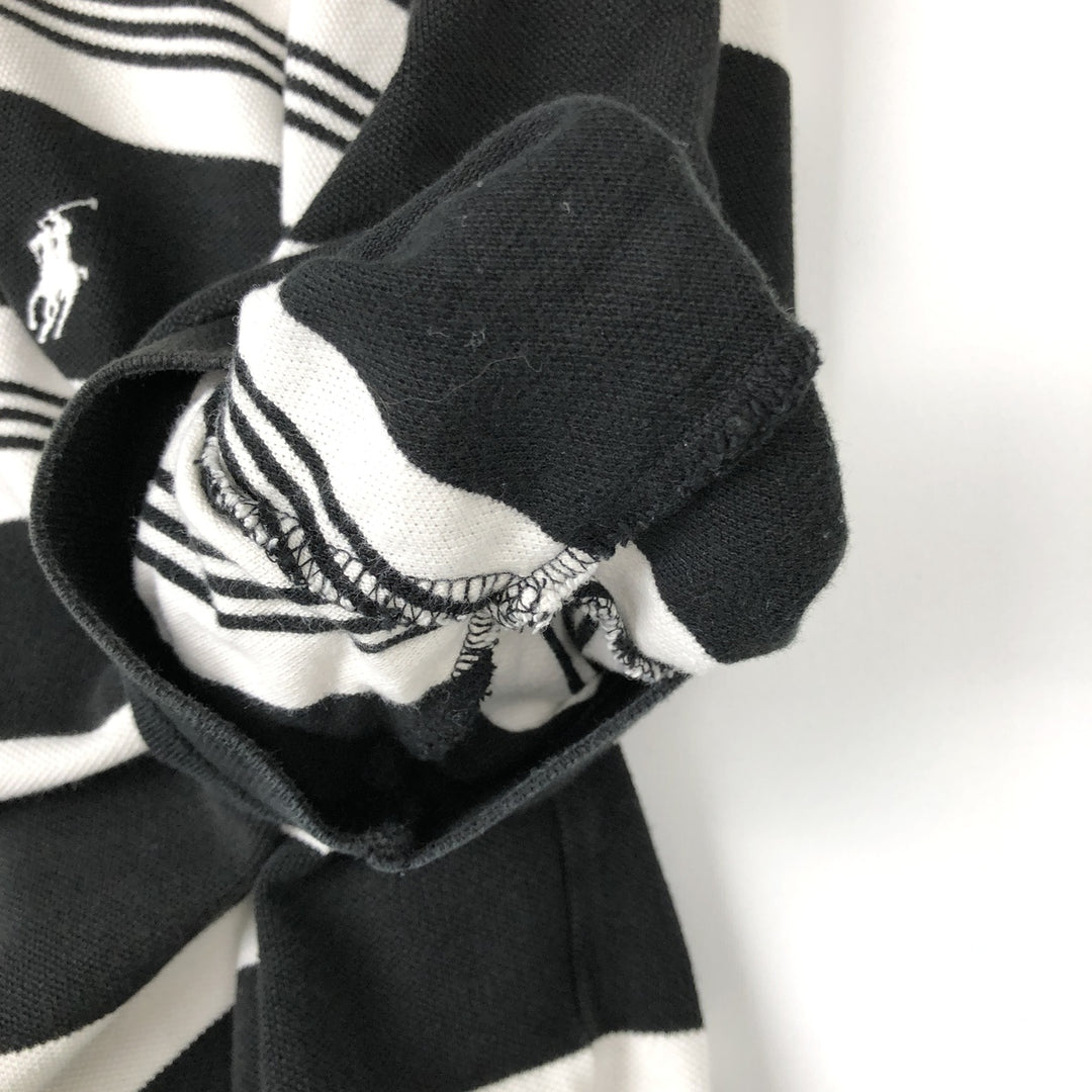 Ralph Lauren POLO by Ralph Lauren short sleeve striped polo shirt, men's size L cotton black type Vintage Second Hand