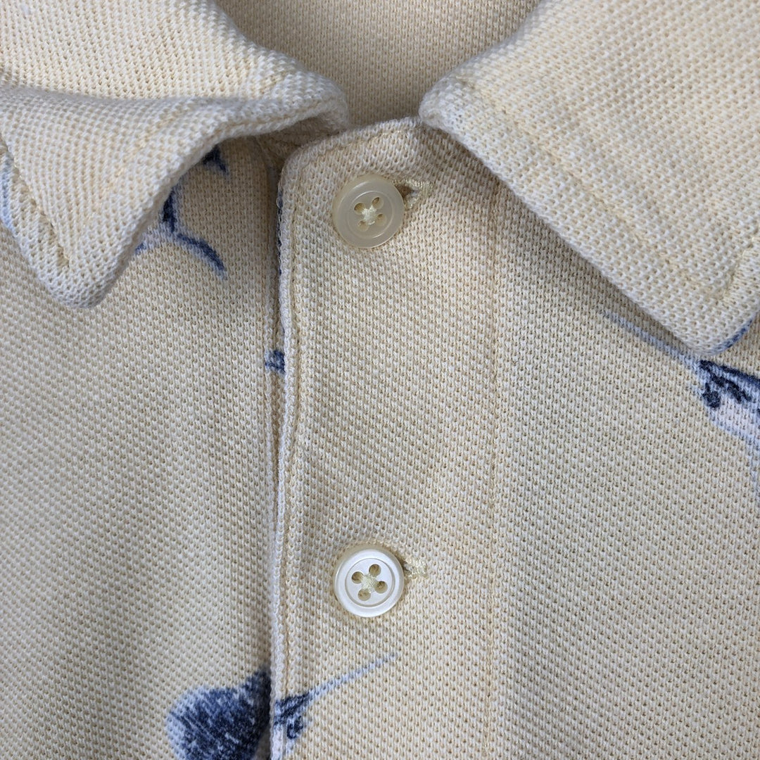 Ralph Lauren POLO by Ralph Lauren Fish Pattern Short Sleeve Polo Shirt Men's XL cotton yellow type Vintage Second Hand