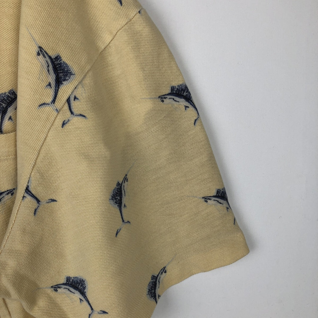 Ralph Lauren POLO by Ralph Lauren Fish Pattern Short Sleeve Polo Shirt Men's XL cotton yellow type Vintage Second Hand