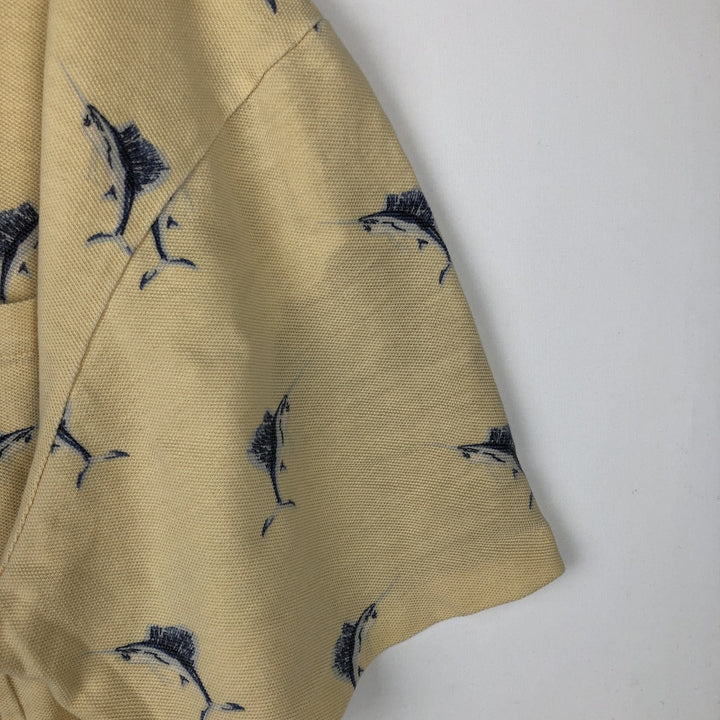Ralph Lauren POLO by Ralph Lauren Fish Pattern Short Sleeve Polo Shirt Men's XL cotton yellow type Vintage Second Hand
