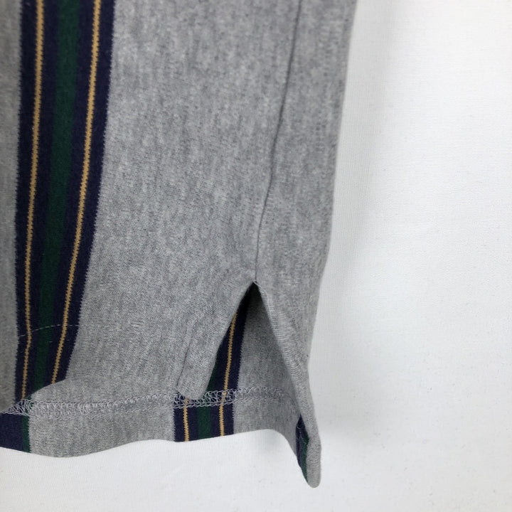 80s-90'S Eddie Bauer Multi-Striped Short-Sleeve Striped Polo Shirt, Men's Size L (Equivalent), Vintage cotton gray type Vintage Second Hand
