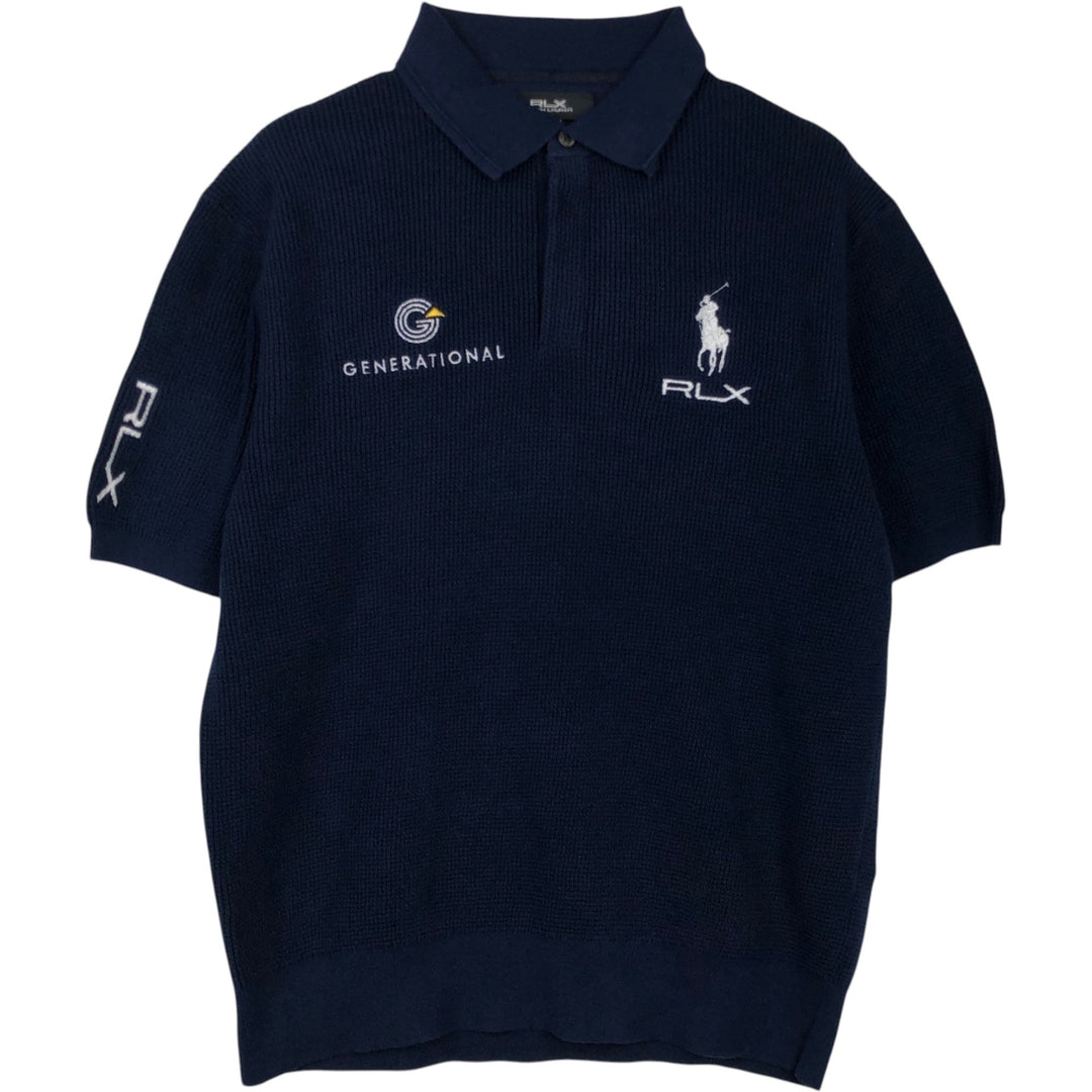 Ralph Lauren RLX Short-Sleeve Polo Shirt, Men's Size L (approx.) cotton navy blue type Vintage Second Hand
