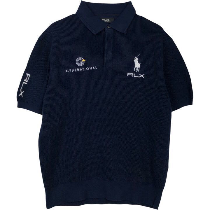 Ralph Lauren RLX Short-Sleeve Polo Shirt, Men's Size L (approx.) cotton navy blue type Vintage Second Hand