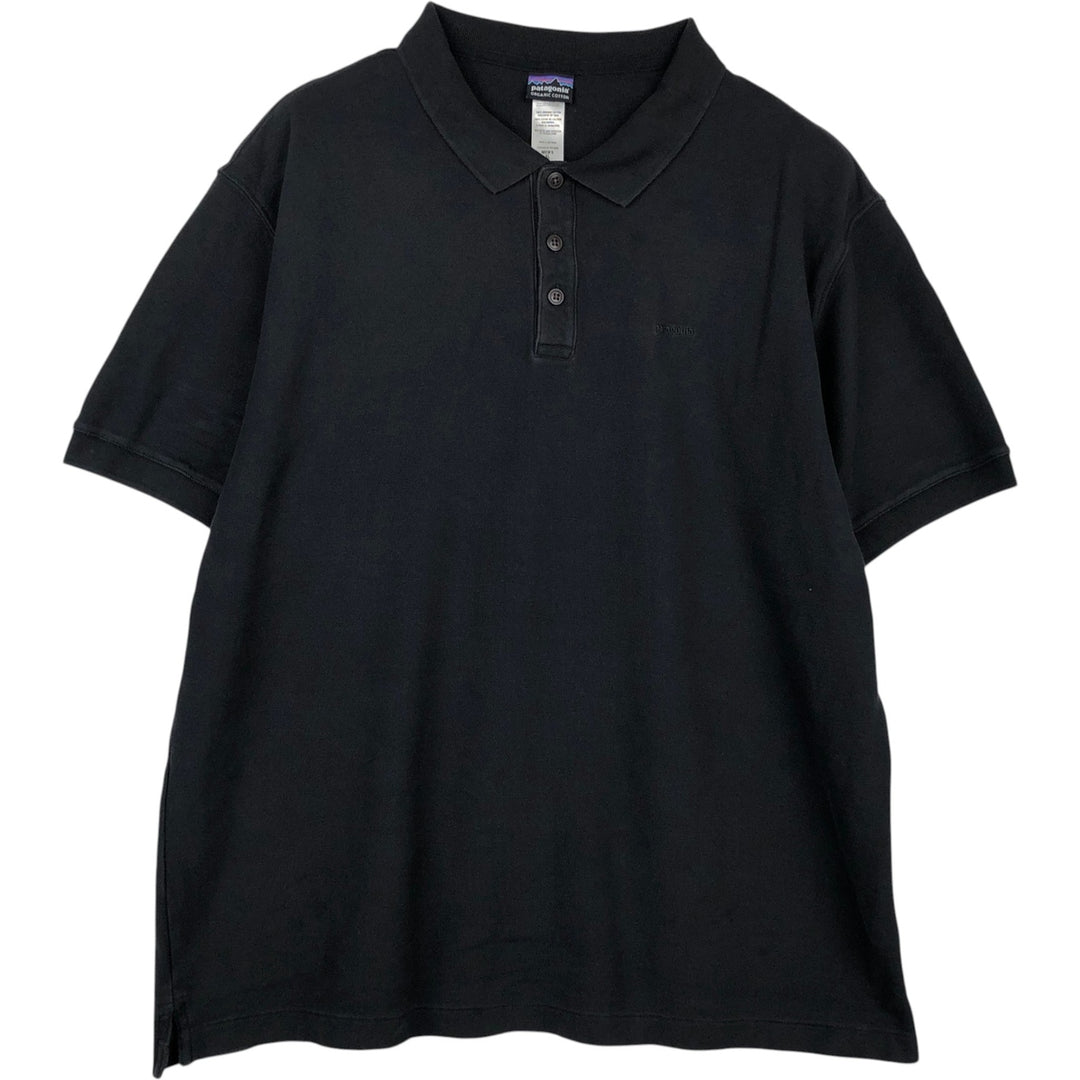 Patagonia Organic Cotton Short-Sleeve Polo Shirt, Men's Size XL (approx.) cotton black type Vintage Second Hand