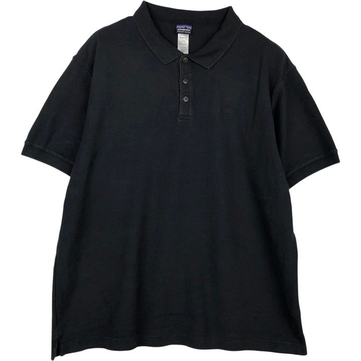 Patagonia Organic Cotton Short-Sleeve Polo Shirt, Men's Size XL (approx.) cotton black type Vintage Second Hand