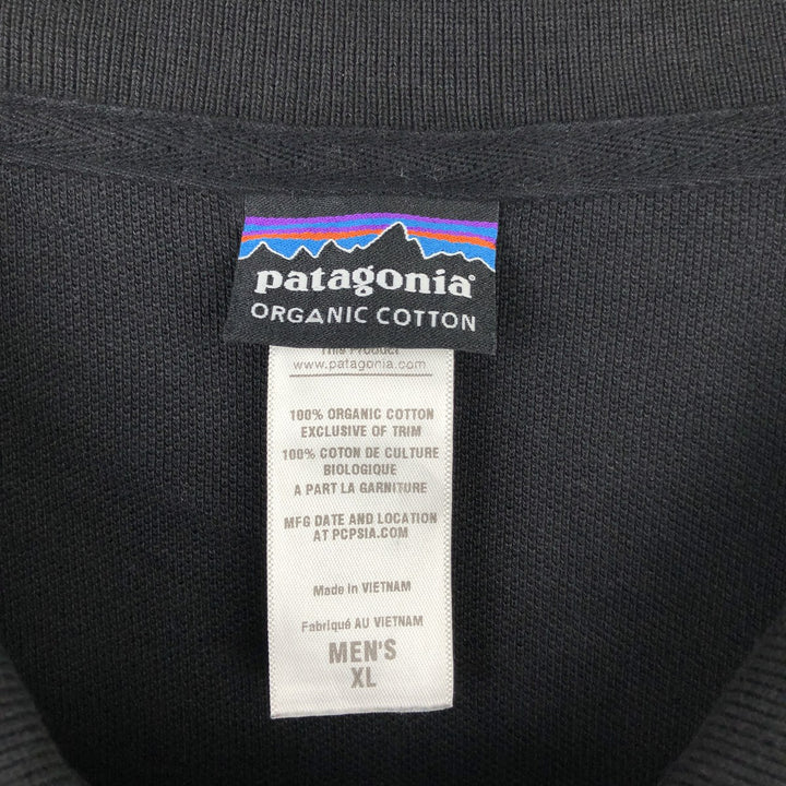 Patagonia Organic Cotton Short-Sleeve Polo Shirt, Men's Size XL (approx.) cotton black type Vintage Second Hand