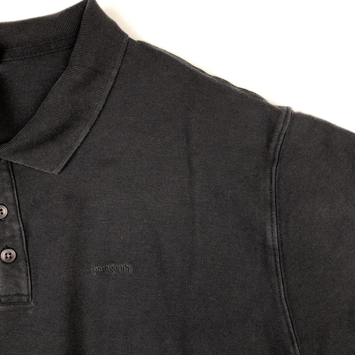 Patagonia Organic Cotton Short-Sleeve Polo Shirt, Men's Size XL (approx.) cotton black type Vintage Second Hand