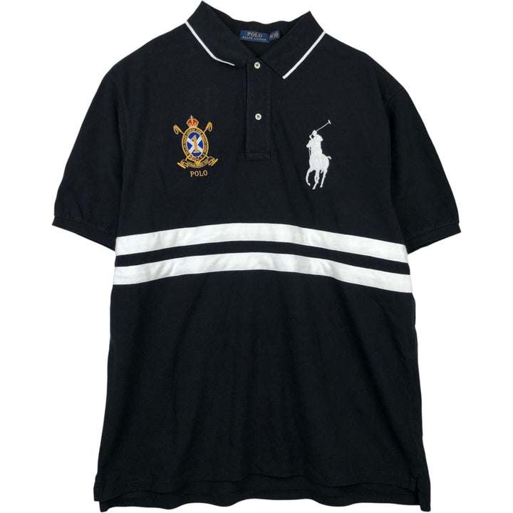 Ralph Lauren POLO RALPH LAUREN Big Pony Short Sleeve Polo Shirt Men's XXL cotton black type Vintage Second Hand