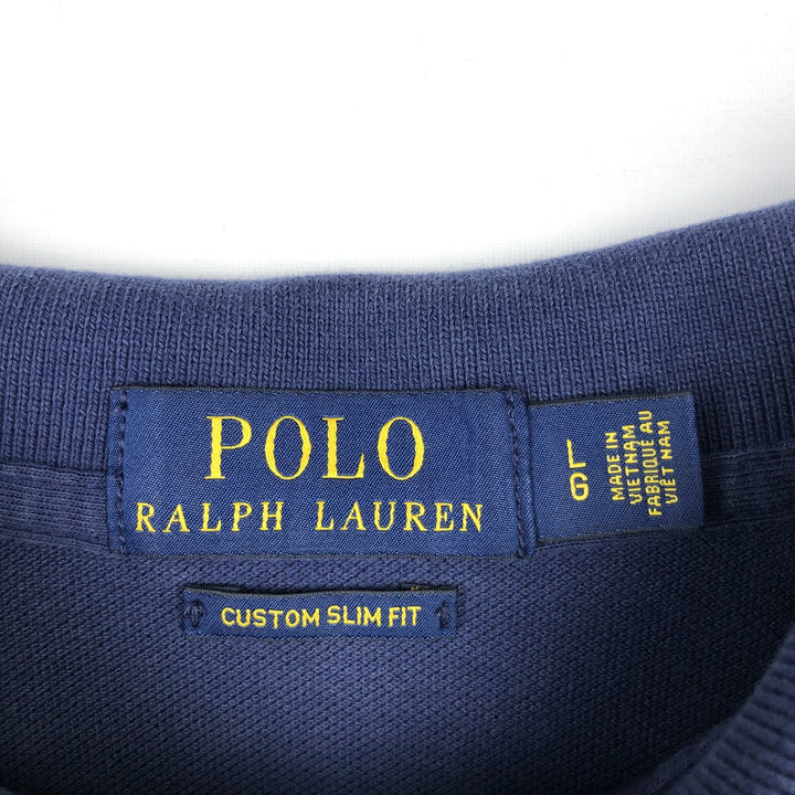 Ralph Lauren POLO RALPH LAUREN CUSTOM SLIM FIT Big Pony Short Sleeve Polo Shirt Men's L cotton navy blue type Vintage Second Hand