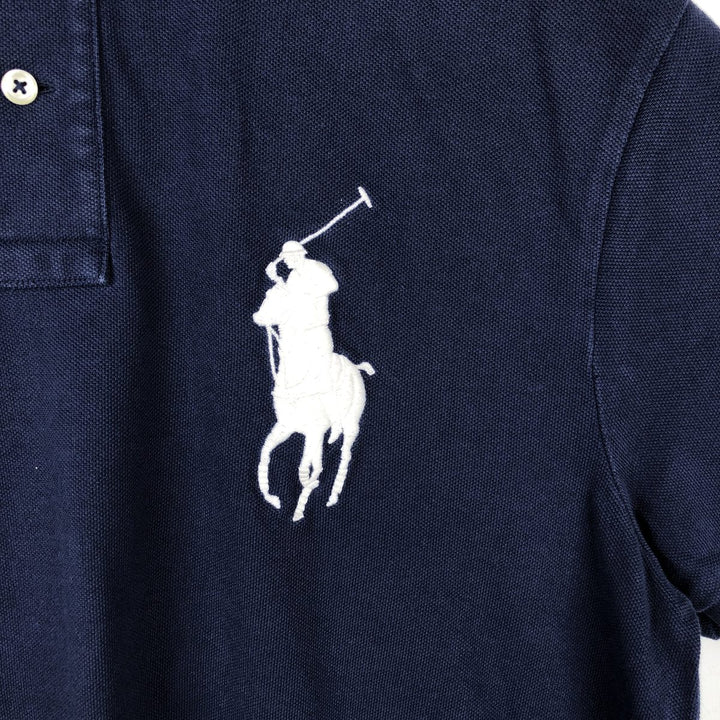 Ralph Lauren POLO RALPH LAUREN CUSTOM SLIM FIT Big Pony Short Sleeve Polo Shirt Men's L cotton navy blue type Vintage Second Hand