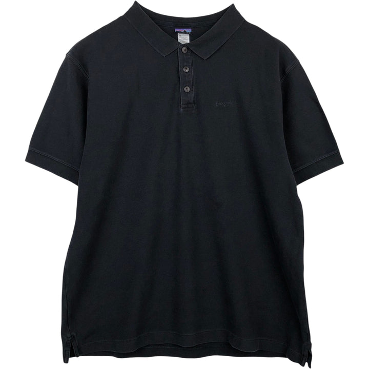 Patagonia Organic Cotton Short-Sleeve Polo Shirt, Men's Size XL (approx.) cotton black type Vintage Second Hand
